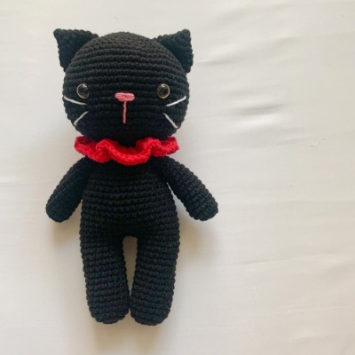 ♠[개달당] 올블랙 검정 고양이 애착인형 고양이장난감 뜨개인형 코숏 봄베이