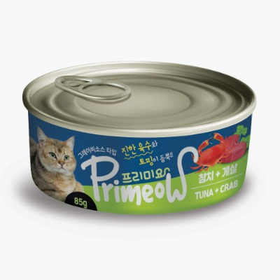 ♠[프리미요] 고양이 습식 캔 참치 + 게살 85g x 24개입
